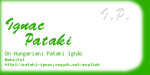 ignac pataki business card